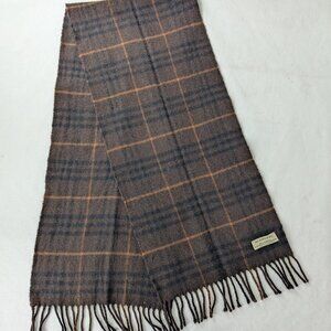 Burberry Nova Plaid Lambswool Brown Scarf | Unisex | Elegant Winter Wear